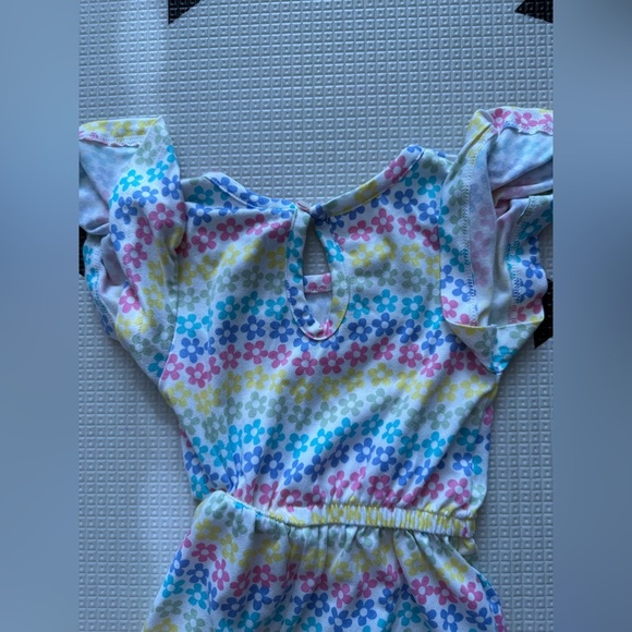 Picapino|Baby girl toddler short sleeve romper in boho floral•••Colorful,18M - Picture 4 of 5
